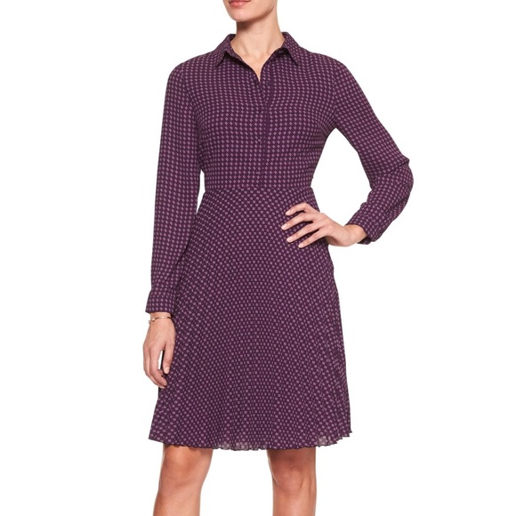 Banana Republic Dresses & Skirts - NEW Banana Republic Purple Pleated Shirt Dress